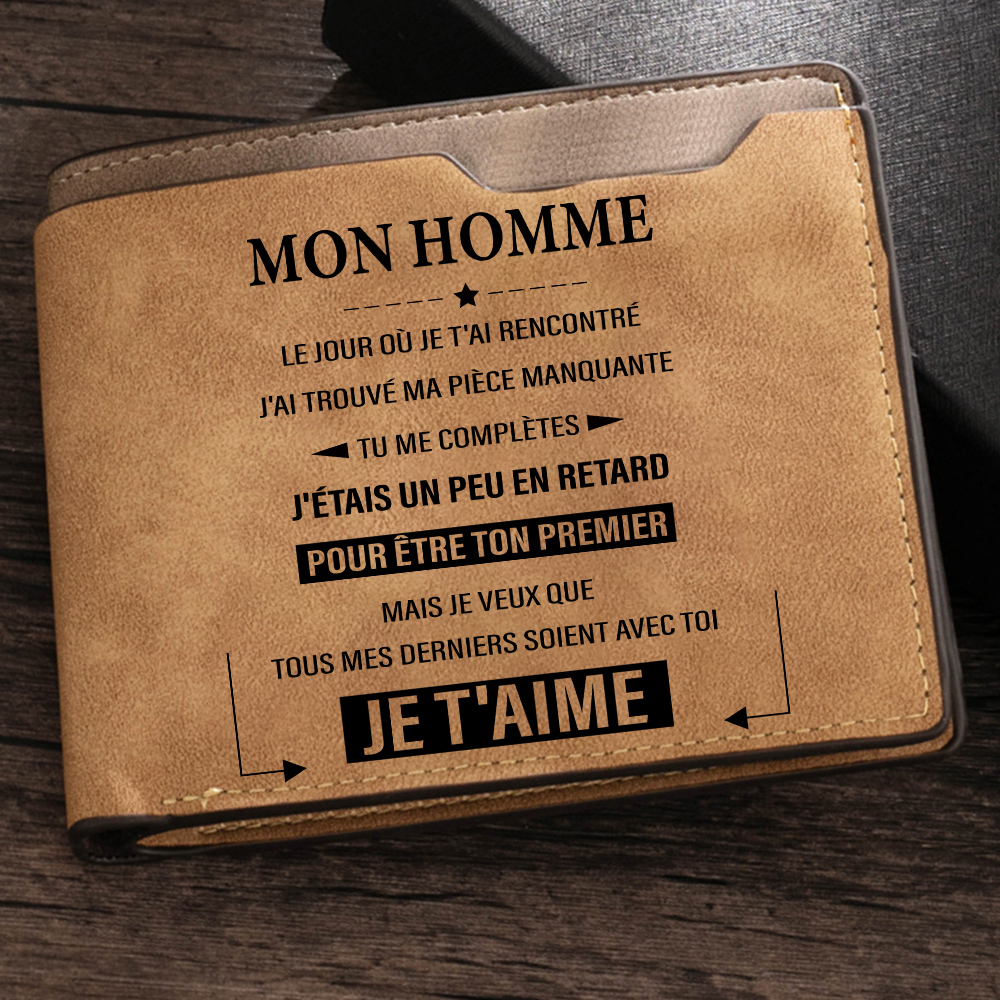 Mon Homme - Portefeuille texte Personnalisé Classique Homme | Jessemade