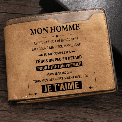 Mon Homme - Portefeuille texte Personnalisé Classique Homme | Jessemade