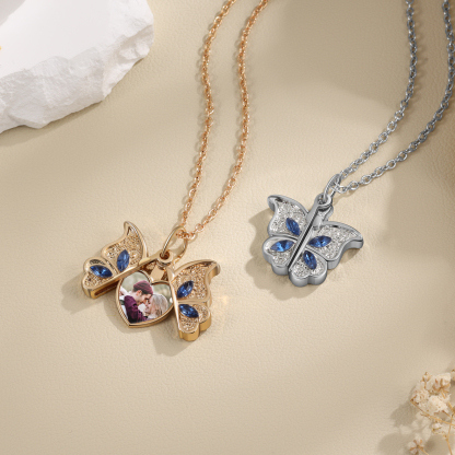 Collier ouvert Papillon photo Personnalisée Pendentif