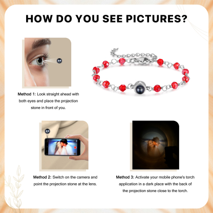 Bracelet Perlé Personnalisé avec Photo Bracelet Photo Projection｜Jessemade