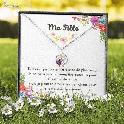 A ma fille-Collier Personnalisé 2 pierres naissance ARGENT 925