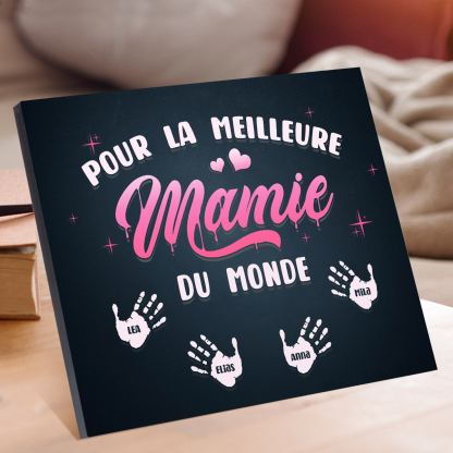 À ma Mamie - Cadre en Bois Arbre 1-6 Prénoms Personnalisés