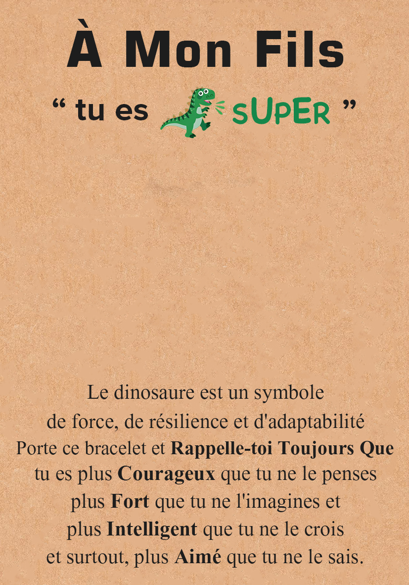 Bracelets Dinosaure Corde tressée - Cadeau Rentrée Scolaire