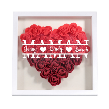 À ma Maman - Cadre Panneau de densité 1 Prénom et Texte Personnalisés Ornements Floral pour Famille cadeau pour femme anniversaire | Jessemade