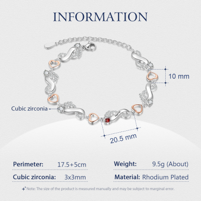 Bracelet Pied bébé et Cœur Personnalisé avec 1 Prénom et Pierre de naissance Bracelet pour Femme | Jessemade