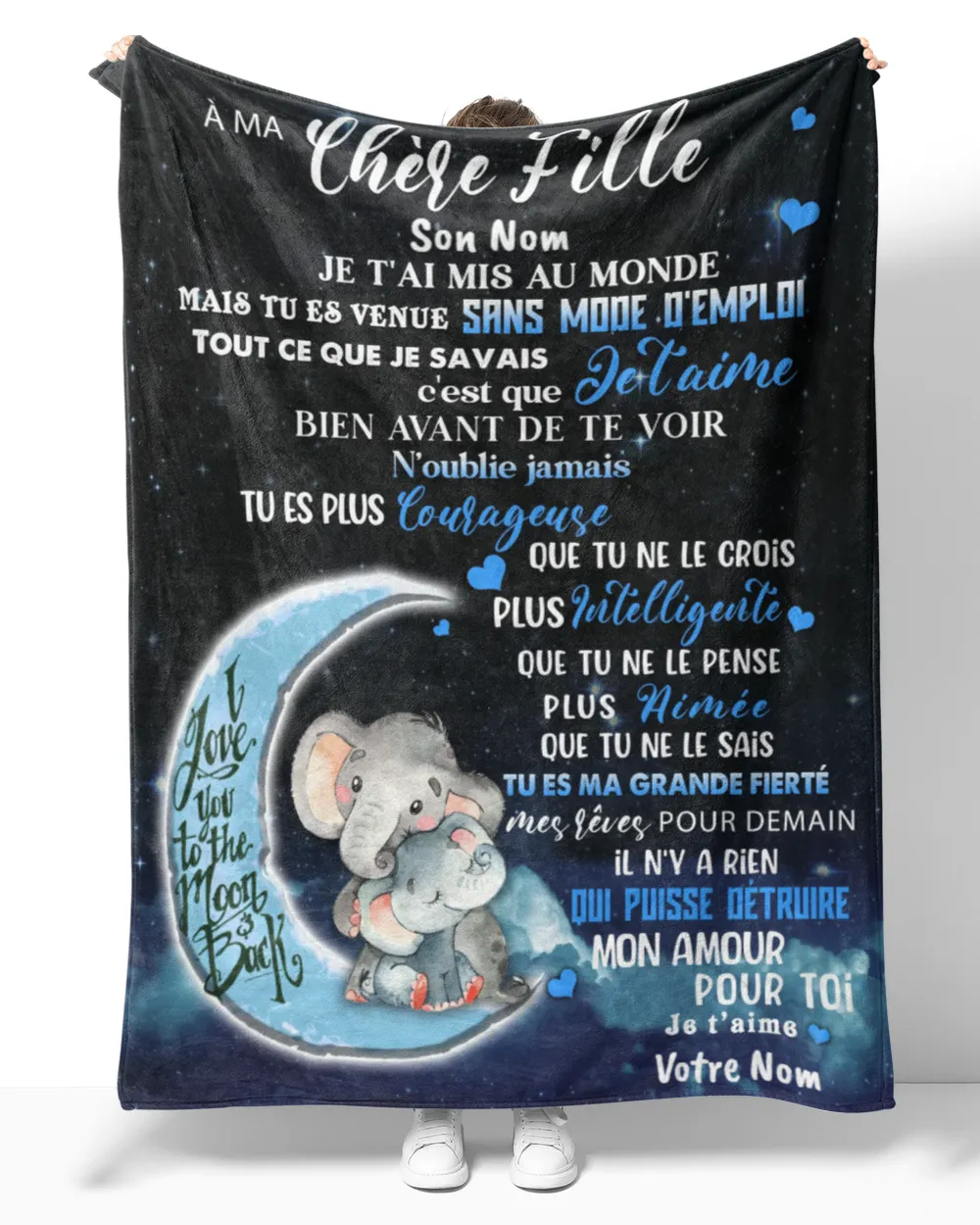 Couverture Personnalisée 'À Ma Fille' | Molleton Doux Avec Message Français | Cadeau Naissance, Anniversaire, Noël De Maman - 10