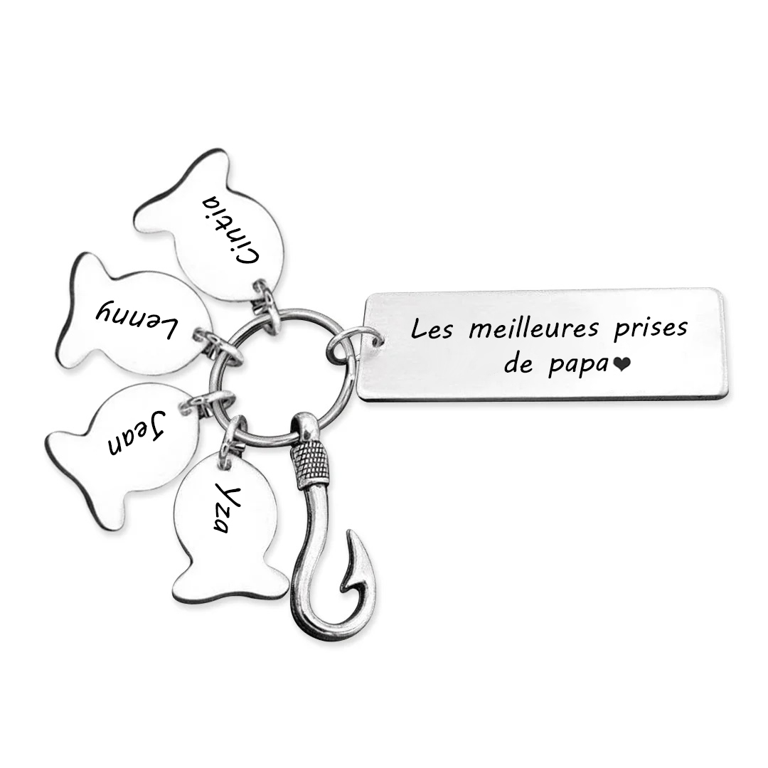 À mon Papa - Porte-Clés 4 Prénoms Personnalisé| Cadeau Fête des Pères