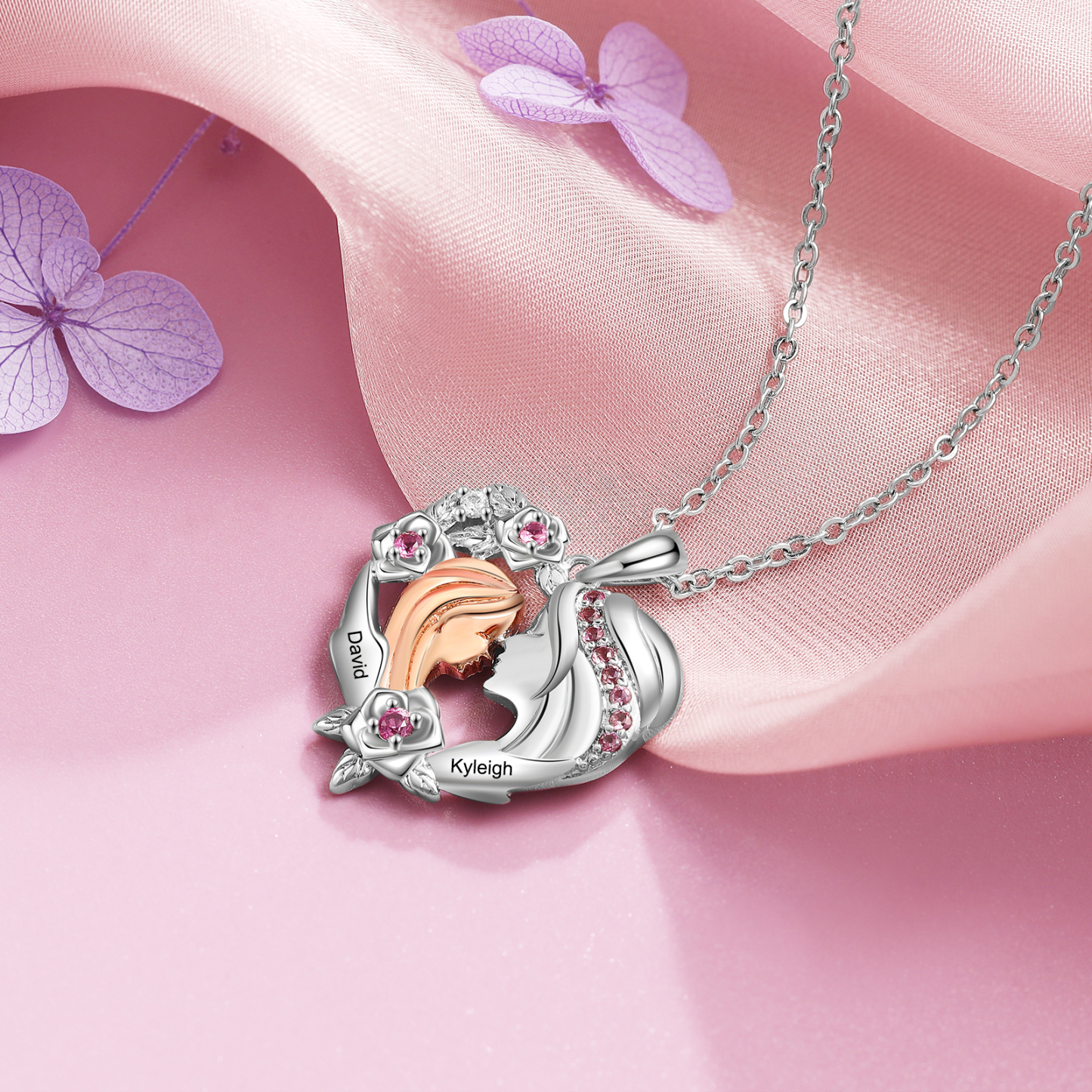 À ma Maman - Collier Mère et Fille Cœur 2 Prénoms Personnalisés | Jessemade