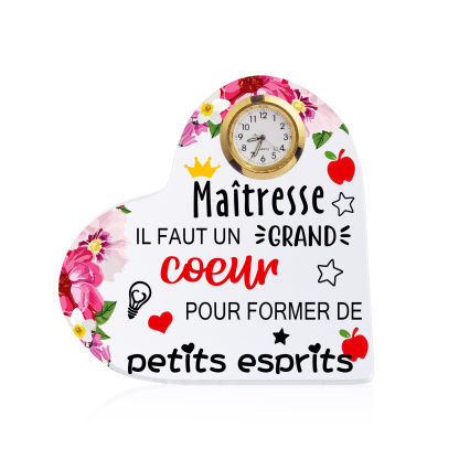 À Ma Maîtresse -Plaque Acrylique Coeur avec Horloge et Message Cadeau utile et touchant | Jessemade