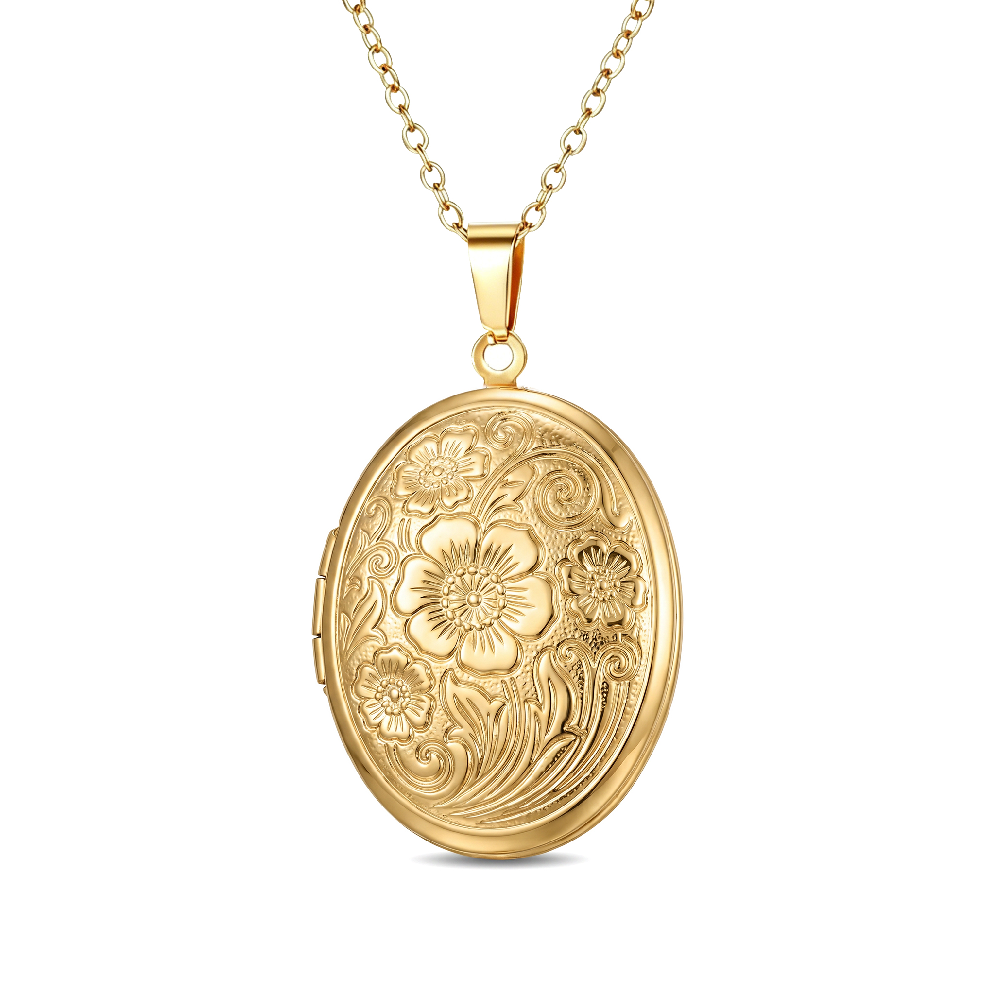Collier Médaillon Photo Personnalisé avec NFC, Texte Gravé au Dos