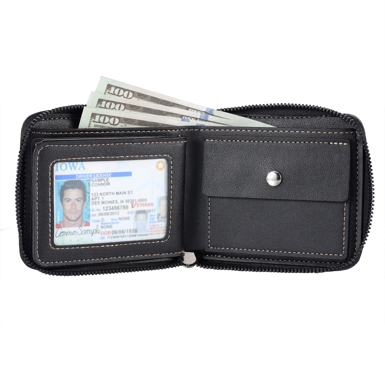 Portefeuille Classique 1 Prénom et Lettre Personnalisés avec Photo Porte-Monnaie Carte