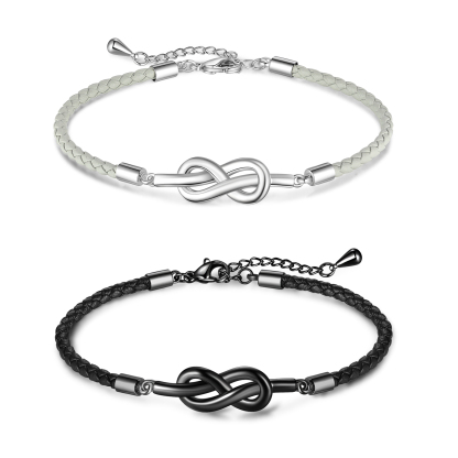 2PCS Bracelet Infini 2 Prénoms Personnalisés Bracelet en Commun pour Couple cadeau Saint-Valentin｜Jessemade