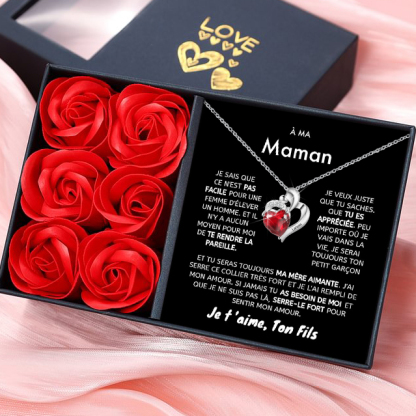 À Ma Maman-Collier coeur 1 Prénoms Personnalisés avec pierre de naissance