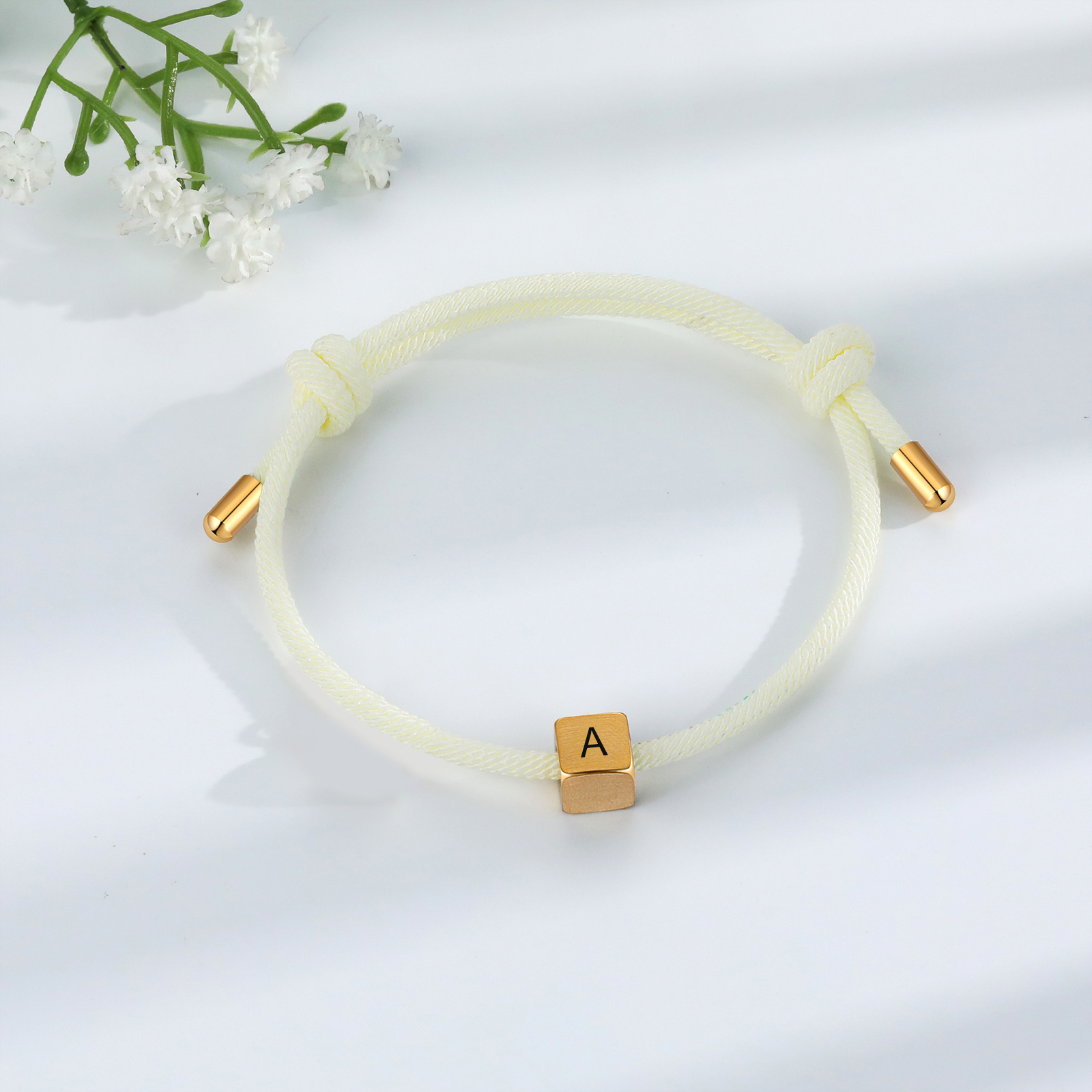 Bracelet Initiale 1 Lettre Personnalisée pour Couple｜Jessemade