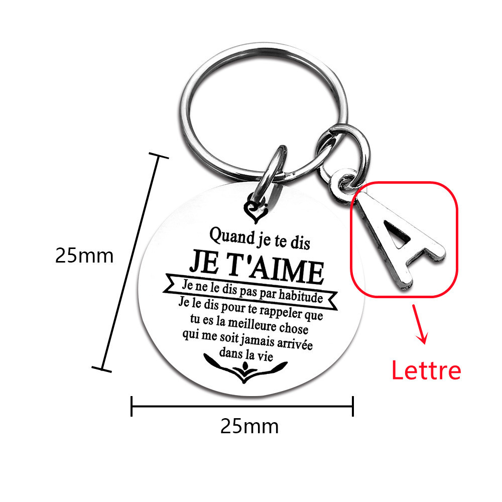 Porte-clés gravé personnalisé 1 lettre porte cles gravés | Jessemade