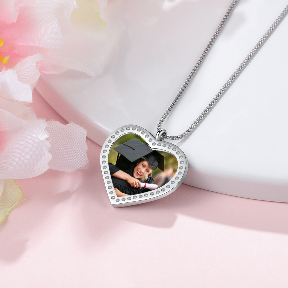 Collier Diplômé Pissenlit Prénom et Photo Personnalisés Cadeau de Graduation