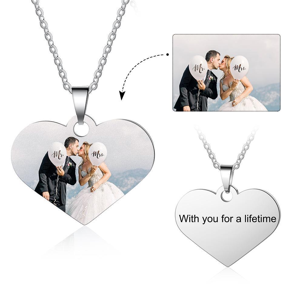 Collier Coeur Photo Personnalisé pour Couple