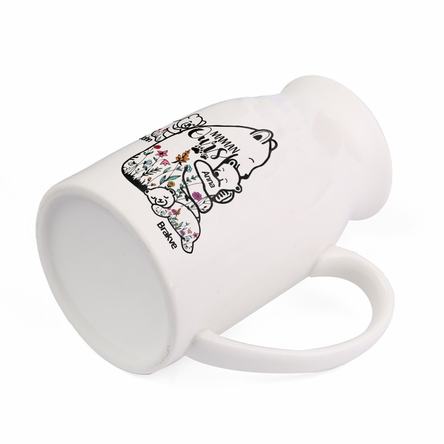 Vase à Fleurs Ours 3 Prénoms Personnalisés avec Texte Décoration de la Maison