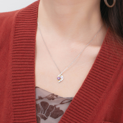 À ma Fille - Collier Personnalisé 2 pierres naissance ARGENT 925