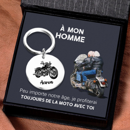 À mon Homme - Porte-Clés Moto 1 Prénom Personnalisé | Jessemade