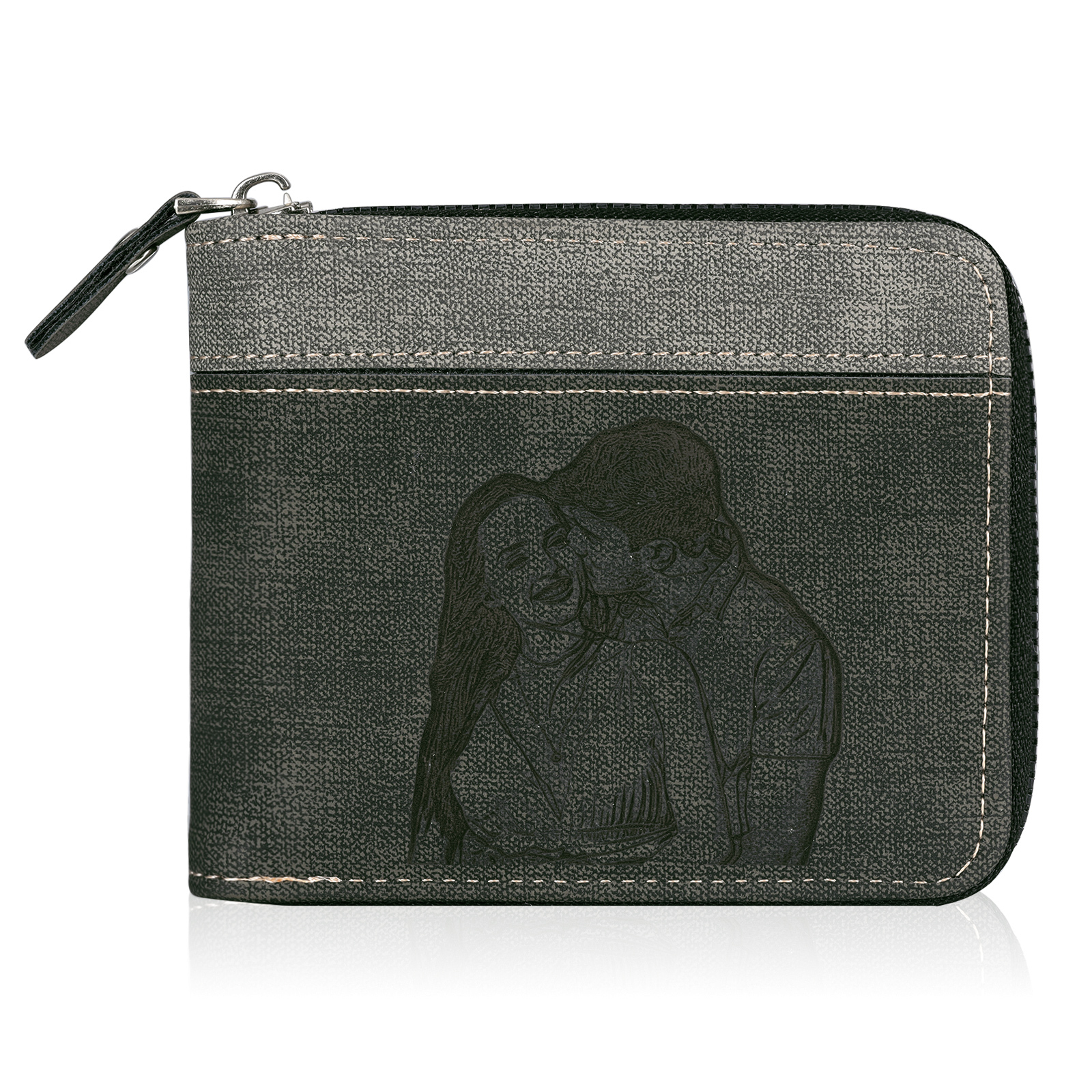 Portefeuille Classique 1 Prénom et Lettre Personnalisés avec Photo Porte-Monnaie Carte