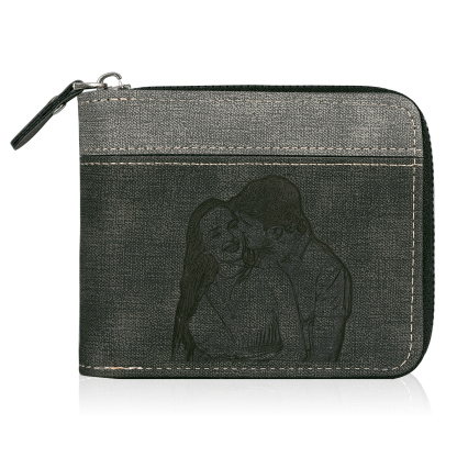 Portefeuille Classique 1 Prénom et Lettre Personnalisés avec Photo Porte-Monnaie Carte