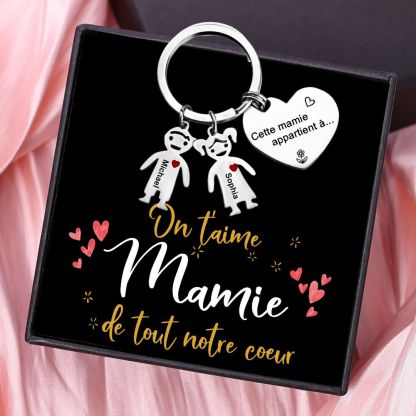 À Ma Mamie - 1-5 Noms Porte-Clés Personnalisés Avec Breloques Enfants