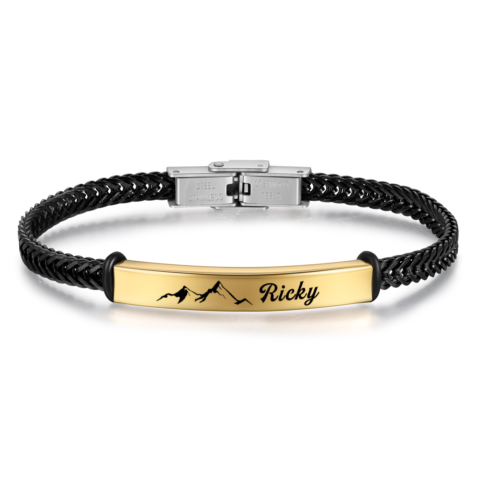 Bracelet inox 1 Prénom Personnalisé pour Homme