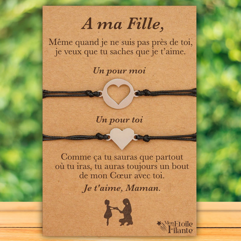 À Ma Fille-Bracelets Coeur Cadeau Rentrée Scolaire|Jessemade