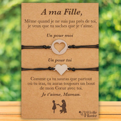 À Ma Fille-Bracelets Coeur Cadeau Rentrée Scolaire｜Jessemade