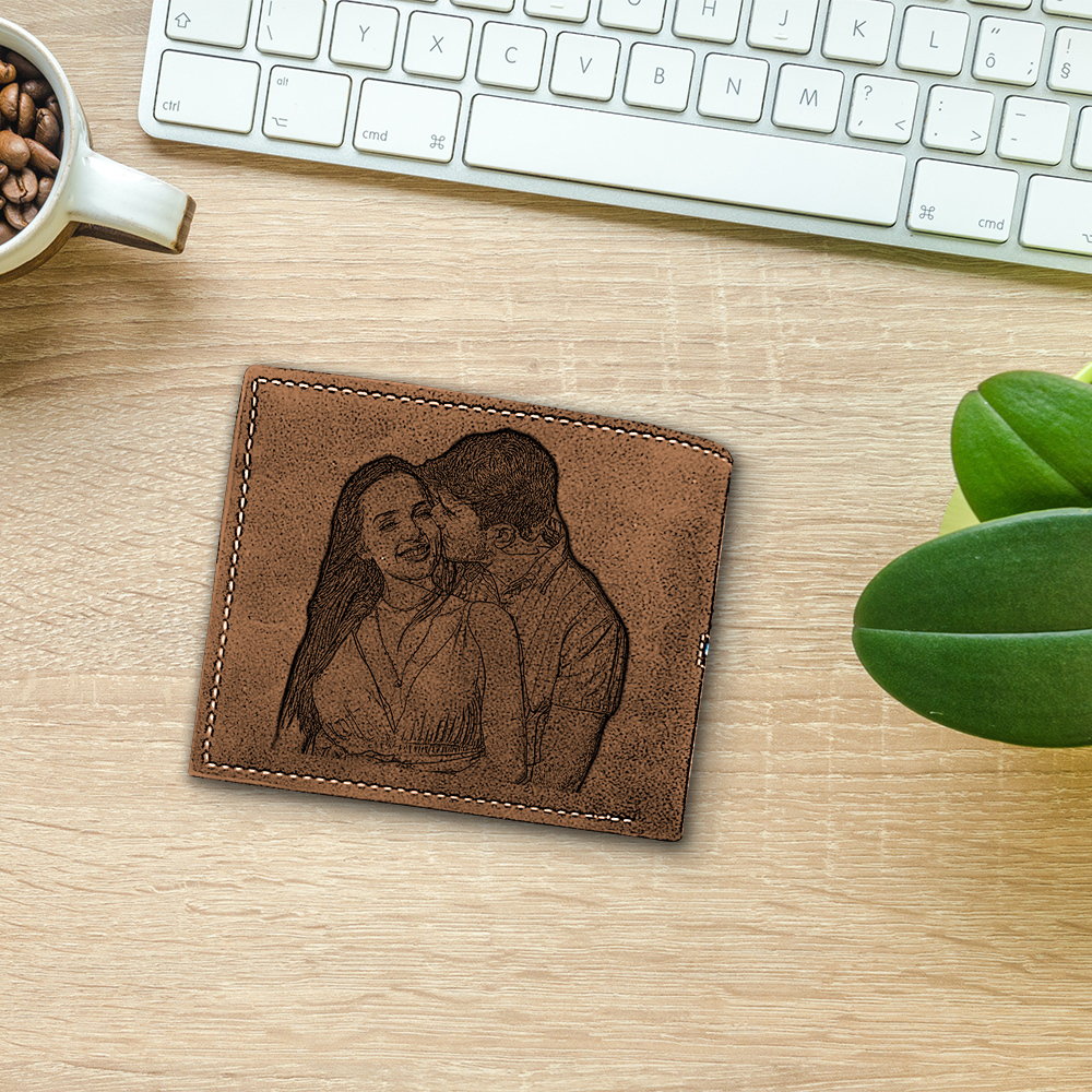 Portefeuille Classique 1 Prénom et Lettre Personnalisés avec Photo Porte-Monnaie Carte