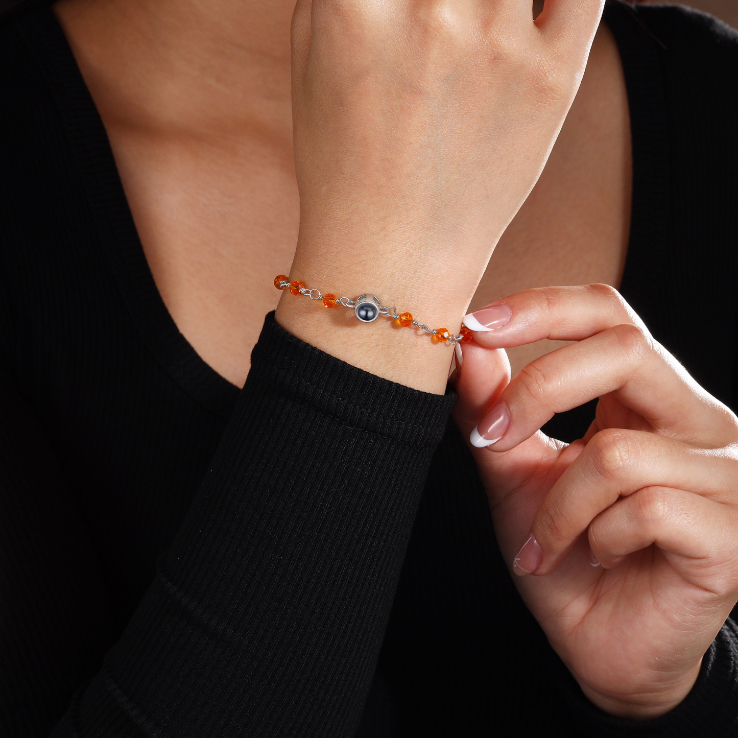 Bracelet Perlé Personnalisé avec Photo Bracelet Photo Projection|Jessemade