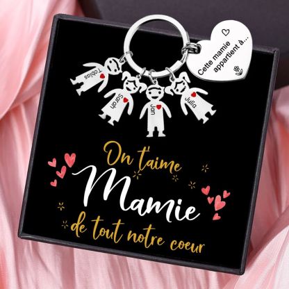 À Ma Mamie - 1-5 Noms Porte-Clés Personnalisés Avec Breloques Enfants