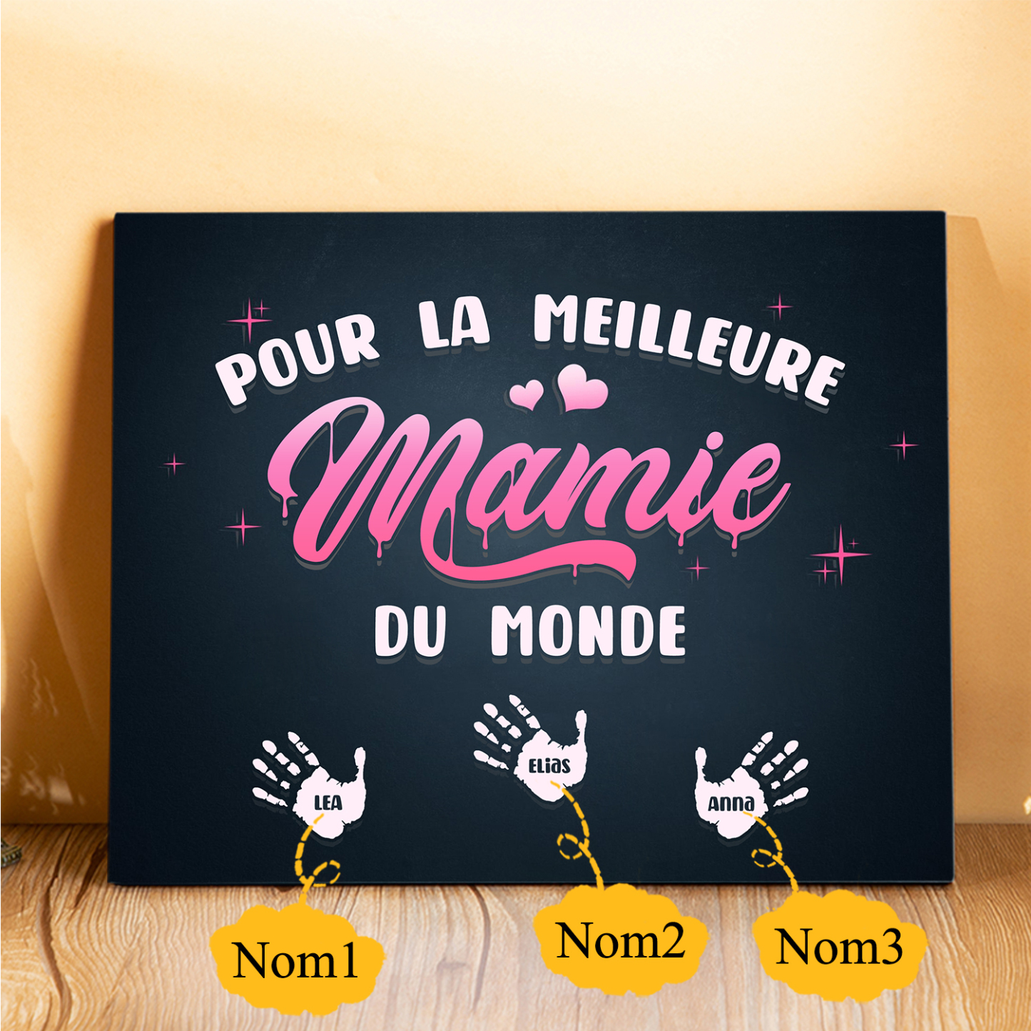 À ma Mamie - Cadre en Bois Arbre 1-6 Prénoms Personnalisés