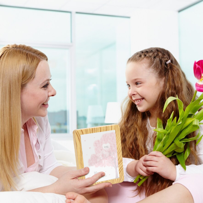 Cadre Photo/Miroir LED Multifonctionnel Arbre 1 Prénom Personnalisé avec Texte pour Famille