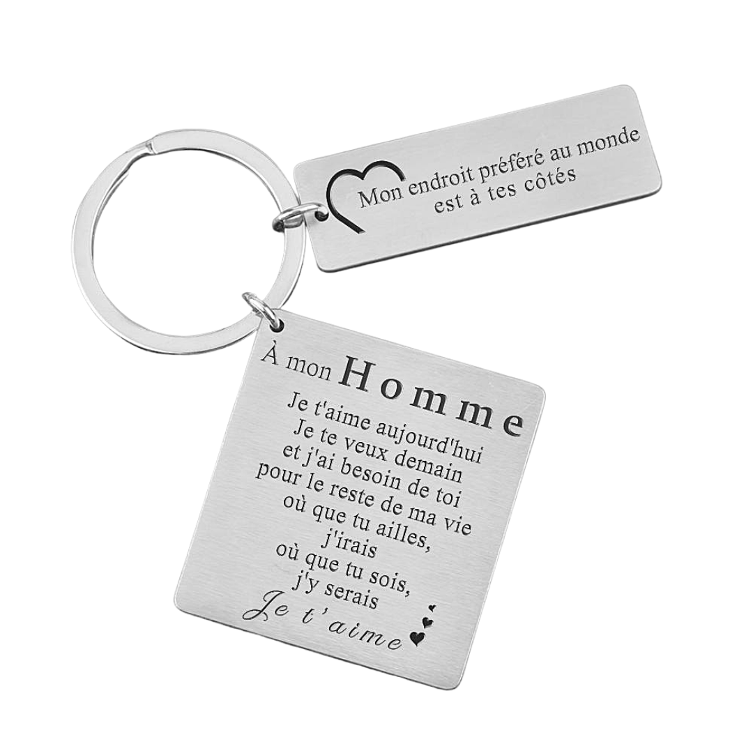 À petit ami / mari - porte-clés prénom gravé personnalisé pour mon hom