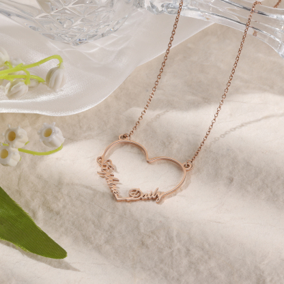 À ma meilleur amie - Collier Cœur 2 Prénom Personnalis