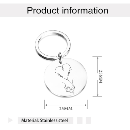 Porte-Clés La Main Dans La Main 2 Prénoms Personnalisés porte cles gravés | Jessemade