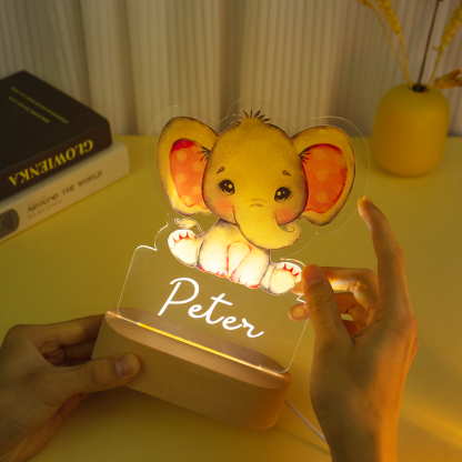 Lampe de chevet l'éléphant LED Lumières monochrome personnalisée