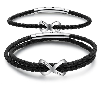 Bracelet Infini 2 Prénoms Personnalisés Bracelets pour couple｜Jessemade