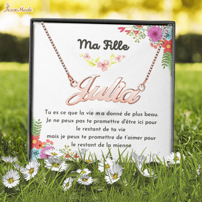 A ma fille - Collier Argent Prénom Personnalisé Meilleur Cadeau Pour Vous