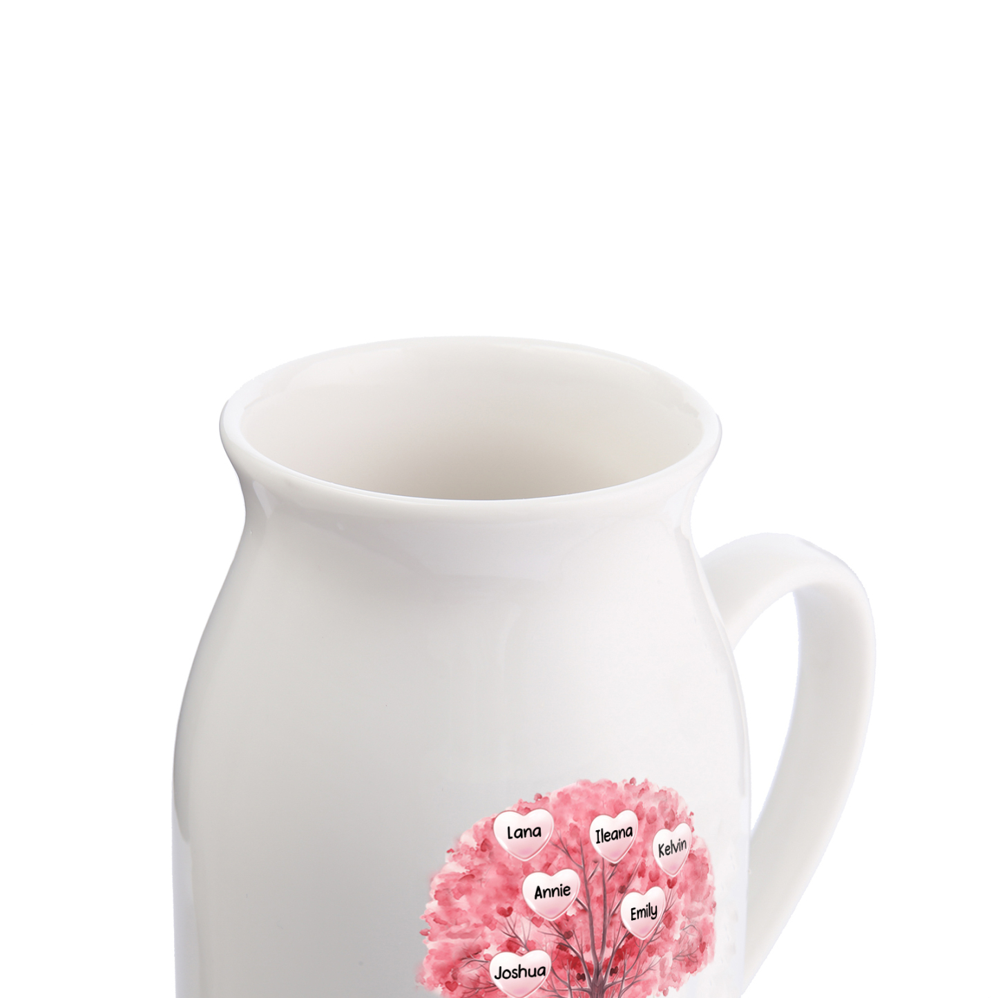 Vase à Fleurs Arbre 6 Prénoms Personnalisés avec Texte Décoration de la Maison