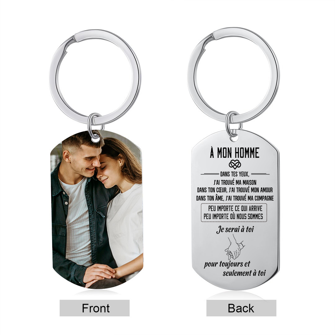 Porte-Clés Photo Personnalisée Porte-Clés Personnaliables Pour Couple | Jessemade
