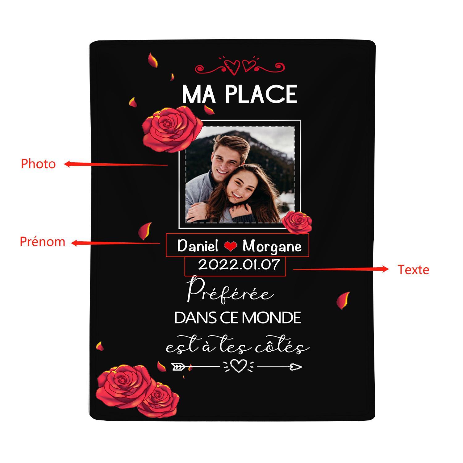 Couverture Plaids Polaire Prénom et Photo Personnalisés avec Texte | Jessemade