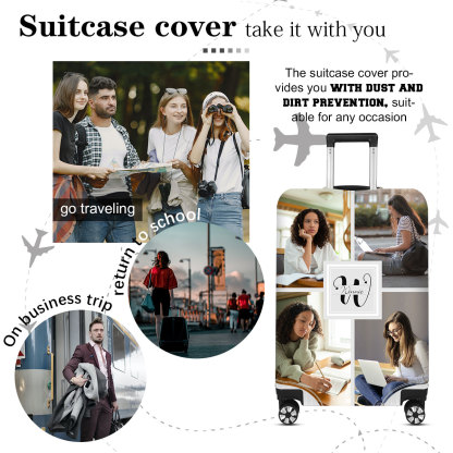 Housses de Valise 1 Prénom Personnalisé avec Lettre et 4 Photos