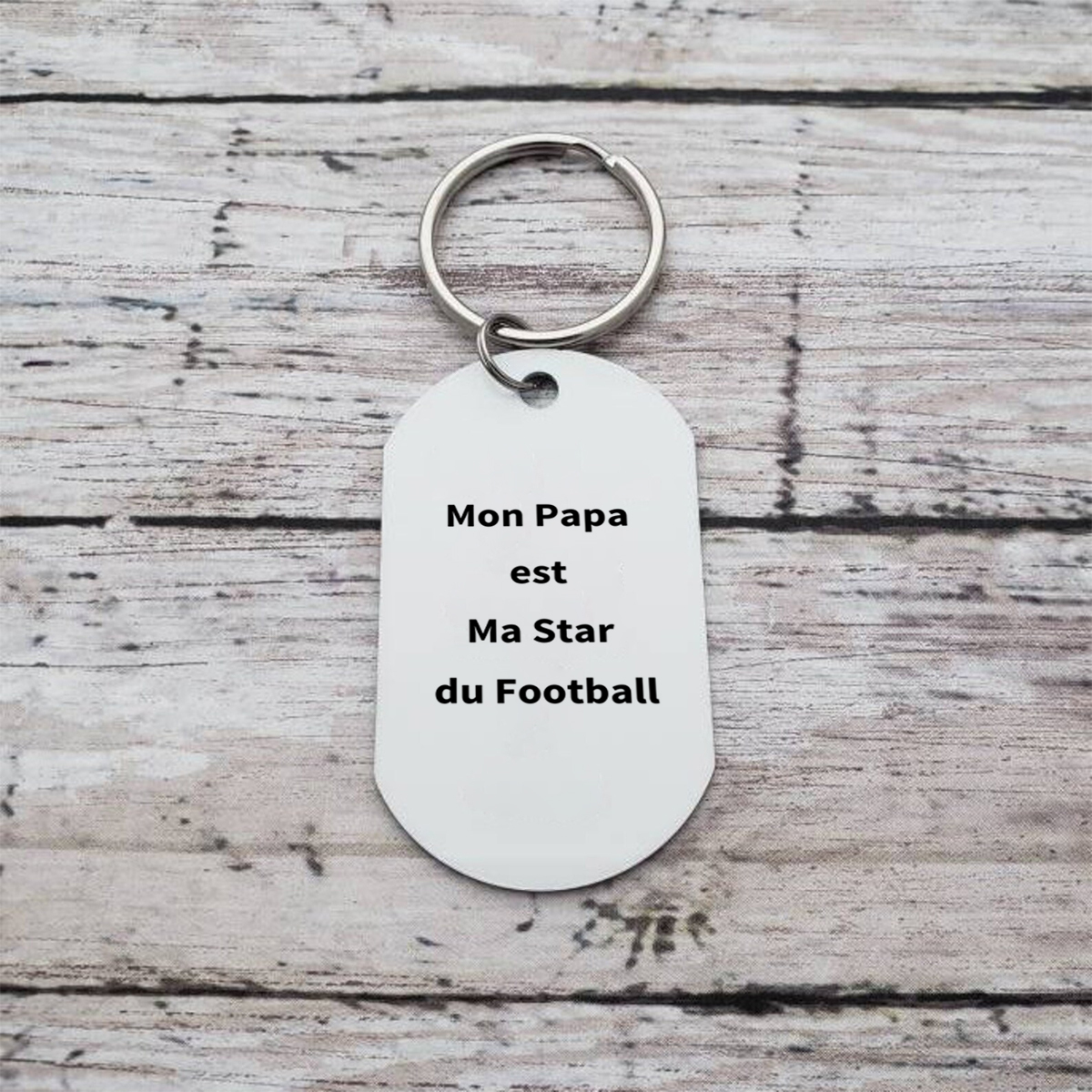 À mon Papa - Porte-Clés Famille du Football 2-4 Prénoms Personnalisés pour Famille