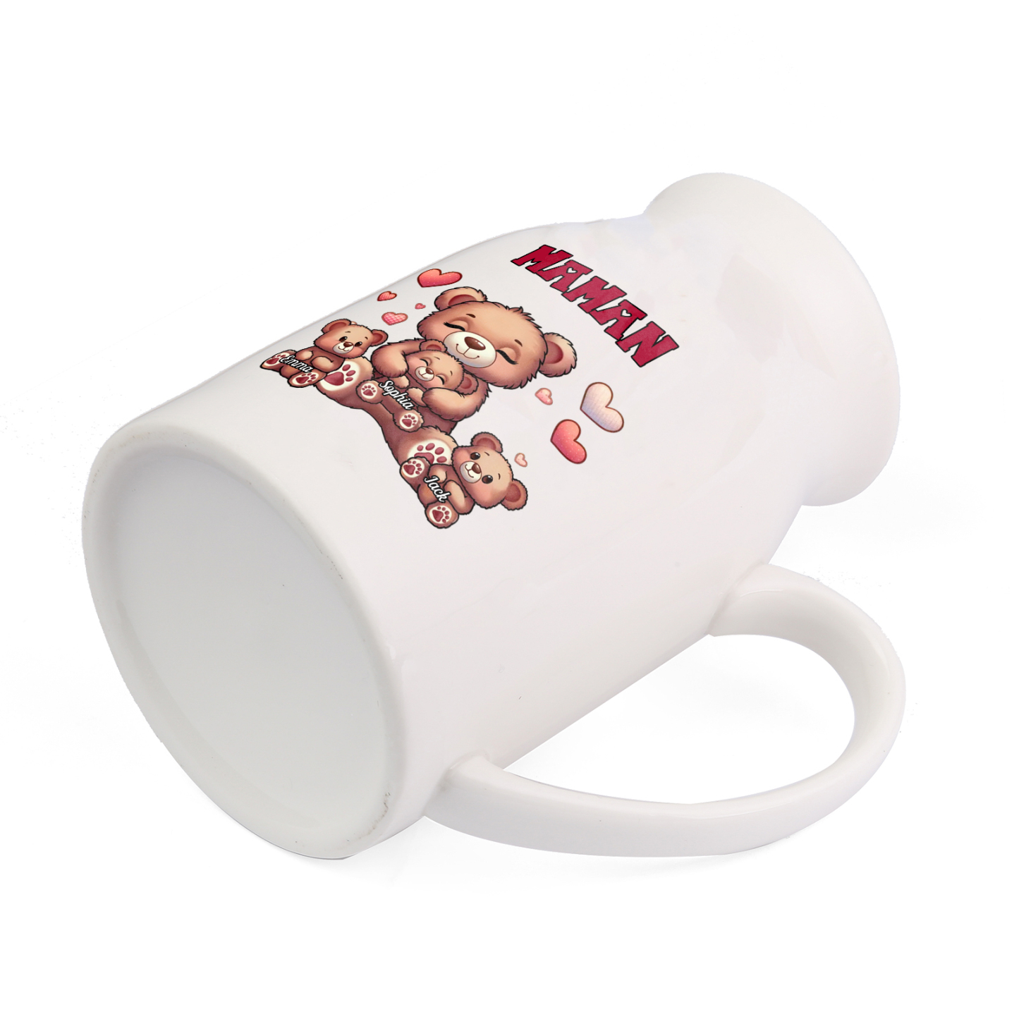 Vase à Fleurs Ours 3 Prénoms Personnalisés avec Texte Décoration de la Maison