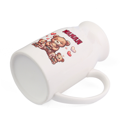 Vase à Fleurs Ours 3 Prénoms Personnalisés avec Texte Décoration de la Maison