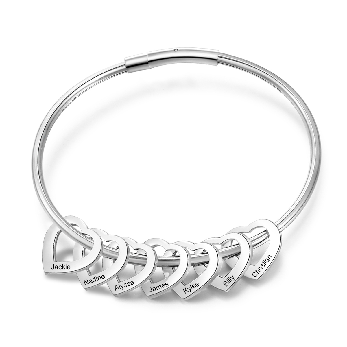 Bracelet Cœur 7 Prénoms Personnalisés Bracelet Femmes