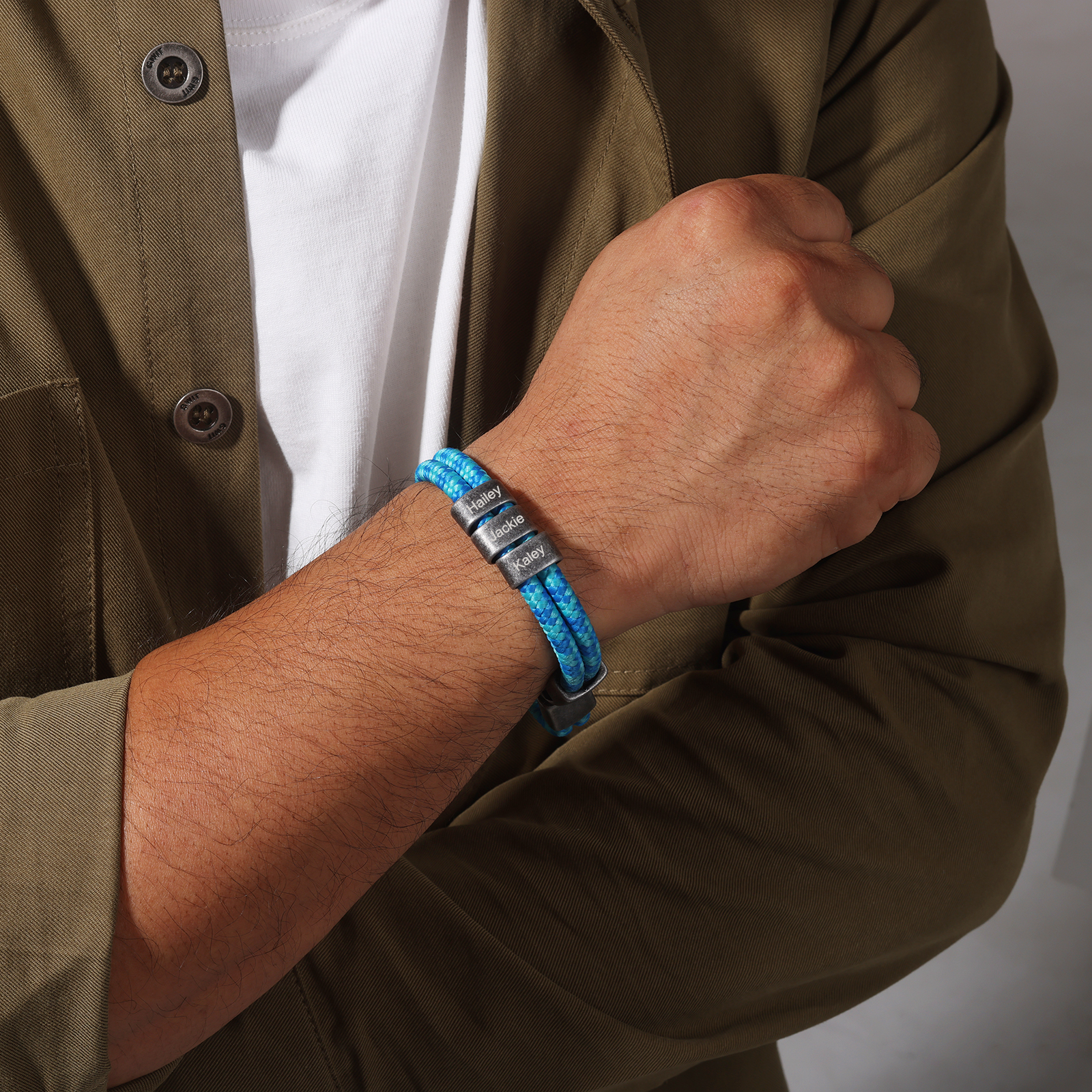 2-4 Noms Bracelet Vintage Personnalisés Bracelet Homme